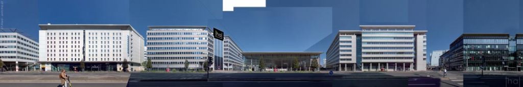Exemple d'assemblage de photographies pour la réalisation d'un panoramique immobilier Maquette d'assemblage de panoramique boulevard Vivier-Merle Nord
