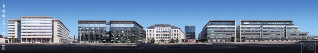 Panoramique d'architecture réalisé dans une rue Panoramique immobilier boulevard Vivier Merle à Lyon Part-Dieu sud